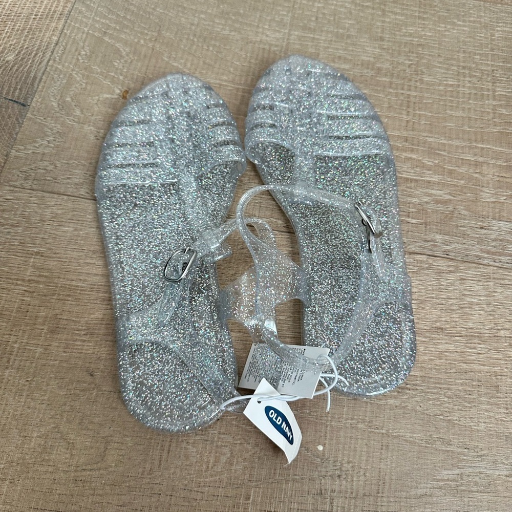 Old Navy Glittery Silver Sandals - Picture 3 of 6